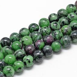 Natural Ruby in Zoisite Beads Strands US-G-R446-8mm-25