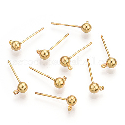 Brass Stud Earring Findings US-KK-I649-10G-NF