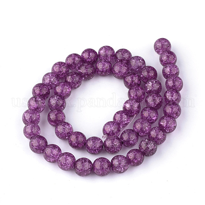 Synthetic Crackle Quartz Beads Strands&nbsp;US-X-GLAA-S134-8mm-16-4