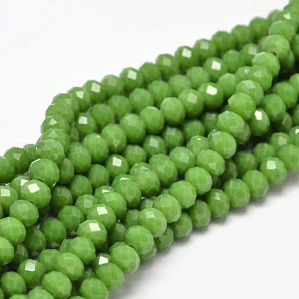 Faceted Rondelle Glass Beads Strands US-GLAA-I033-6mm-22-1