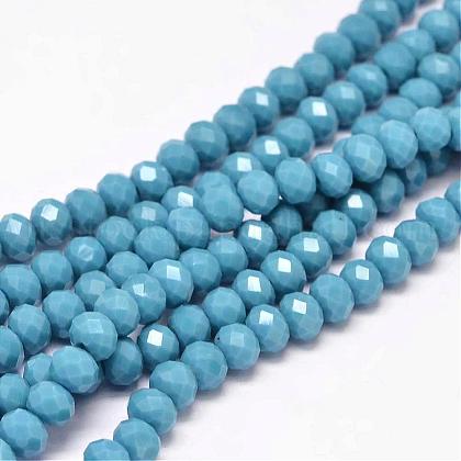 Faceted Rondelle Glass Beads Strands US-GLAA-I033-6mm-16-1