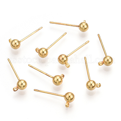 Brass Stud Earring Findings US-KK-I649-10G-NF-1