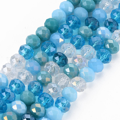 Electroplate Glass Beads Strands US-EGLA-S194-18B-1