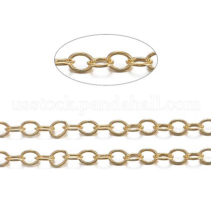 Brass Cable Chains US-CHC-CHC034Y-G-NF-1