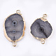 Electroplate Natural Druzy Agate Links connectors US-G-T112-07A-2