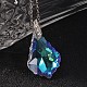 Teardrop AB Color Plated Electroplate Glass Pendant Necklaces & Dangle Earrings Jewelry Sets US-SJEW-JS00880-4