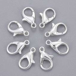 Silver Color Plated Alloy Lobster Claw Clasps US-X-E105-S