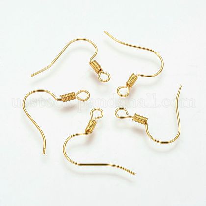 Brass Earring Hooks US-KK-Q363-G-NF-1