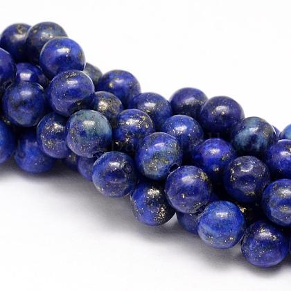 Natural Lapis Lazuli Round Beads Strands US-G-I181-10-4mm-1