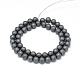 Frosted Non-magnetic Synthetic Hematite Round Bead Strands US-G-J344-8mm-2