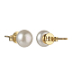 Natural Pearl Rondelle Stud Earrings US-EJEW-JE04585-03-3