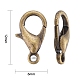 Antique Bronze Alloy Lobster Claw Clasps US-X-E102-NFAB-4