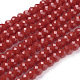 Rondelle Opaque Solid Color Faceted Glass Beads Strands US-X-EGLA-J047-6x4mm-05-1