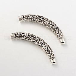 Tibetan Style Alloy Curved Tube Beads US-PALLOY-J504-03AS