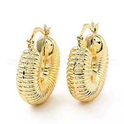 Brass Croissant Chunky Hoop Earrings for Women US-KK-D080-16G-02