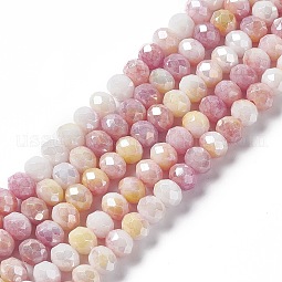 Faceted Electroplated Glass Beads Strands US-GLAA-C023-02D