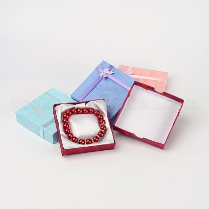 Cardboard Bracelet Boxes with Flower US-BC046-1