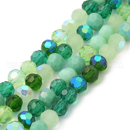 Electroplate Glass Beads Strands US-EGLA-P048-A05-1