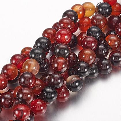 Natural Agate Beads Strands US-G-G515-8mm-04-1