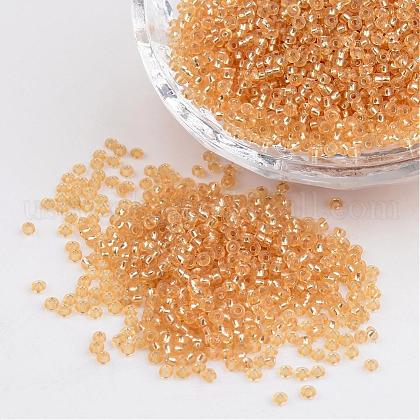 Pale Goldenrod 11/0 Grade A Round Transparent Glass Seed Beads US-X-SEED-Q007-F33-1
