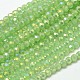 Faceted(32 Facets) Round Full Rainbow Plated Imitation Jade Electroplate Glass Beads Strands US-EGLA-J130-FR08-1