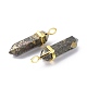Natural Pyrite Pointed Pendants US-G-G025-01G-22-3