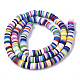 Handmade Polymer Clay Beads Strands US-CLAY-R089-6mm-079-2