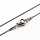 Classic Plain 304 Stainless Steel Mens Womens Snake Chain Necklaces US-STAS-M174-018P-B-1