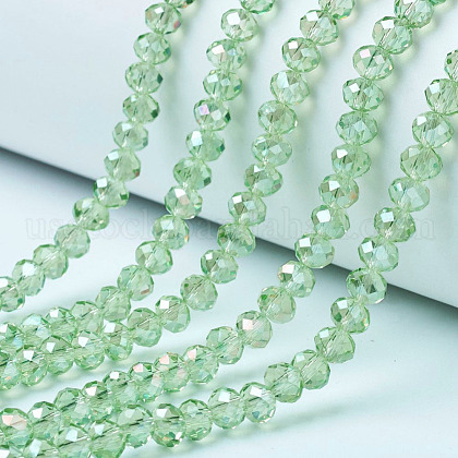 Electroplate Glass Beads Strands US-EGLA-A034-T4mm-B17-1