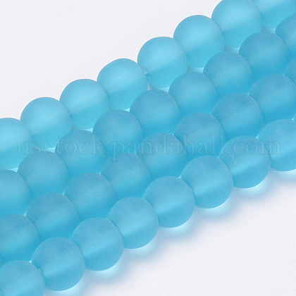 Transparent Glass Beads Strands US-GLAA-Q064-07-8mm-1
