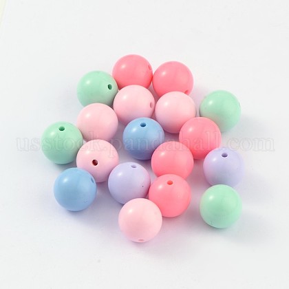 Solid Chunky Bubblegum Acrylic Ball Beads US-SACR-R835-20mm-M-1