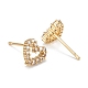 Heart Sparkling Cubic Zirconia Stud Earrings for Girl Women US-EJEW-H126-18G-2