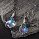 Teardrop AB Color Plated Electroplate Glass Pendant Necklaces & Dangle Earrings Jewelry Sets US-SJEW-JS00880-2