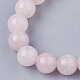Natural Rose Quartz Bead Stretch Bracelets US-BJEW-S140-20B-2