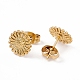 Ion Plating(IP) 304 Stainless Steel Sunflower Stud Earrings for Women US-EJEW-G338-05G-2