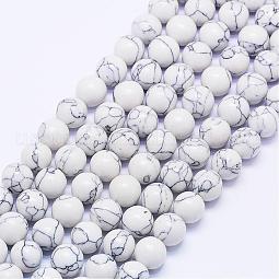 Synthetic Howlite Bead Strands US-G-F425-37-8mm