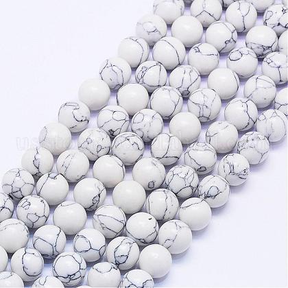 Synthetic Howlite Bead Strands US-G-F425-37-8mm-1