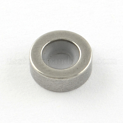 Donut 316 Stainless Steel Beads with Rubber Inside US-STAS-R082-AA245-1