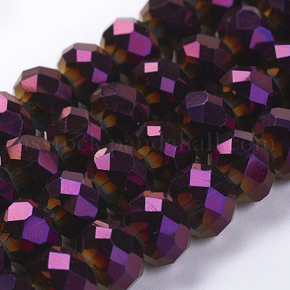 Electroplate Glass Beads Strands US-EGLA-D020-8x5mm-84-1