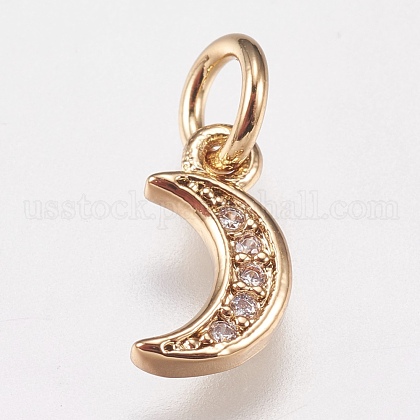 Brass Micro Pave Cubic Zirconia Charms US-ZIRC-E147-59G-1