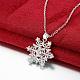 Fashion Popular Brass Cable Chain Snowflake Cubic Zirconia Pendant Necklace US-NJEW-BB00231-3