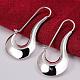 Silver Color Plated Brass Oval Hoop Earrings US-EJEW-BB11969-3