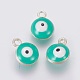 Double-sided Platinum Plated Alloy Enamel Charms US-ENAM-WH0046-B-M-3