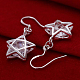 Star Brass Cubic Zirconia Dangle Earrings US-EJEW-BB11775-4