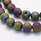 Electroplate Natural Druzy Agate Beads Strands US-G-G708-8mm-07-3