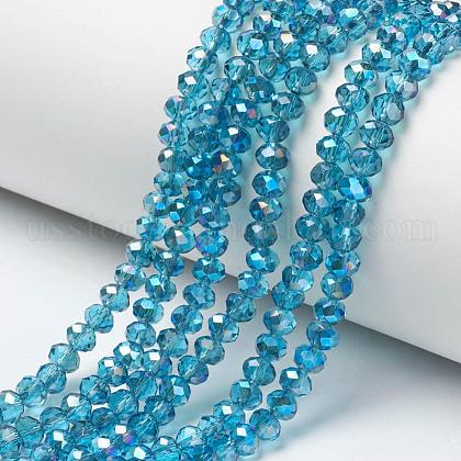 Electroplate Glass Beads Strands US-EGLA-A034-T8mm-I04-1