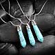 Bullet Natural Turquoise Pointed Pendant Necklaces US-NJEW-BB00018-02-2