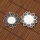 Tibetan Style Alloy Flower Connector Cabochon Bezel Settings and Flat Round Transparent Glass Cabochons US-DIY-X0204-AS-4