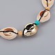 Adjustable Cowrie Shell and Synthetic Turquoise Beaded Necklaces US-NJEW-JN02300-02-3